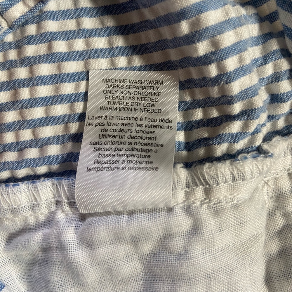 Hartstrings Cotton Seersucker Pants Adjustable Tab Waist Kids 4 Blue White NWOT - Picture 6 of 6